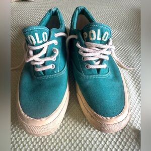 Vintage Ralph Lauren Polo Sport deck sneaker. Green Men’s 6/Ladies 7 1/2.